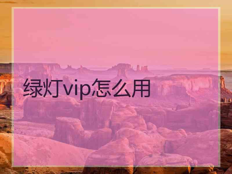 绿灯vip怎么用