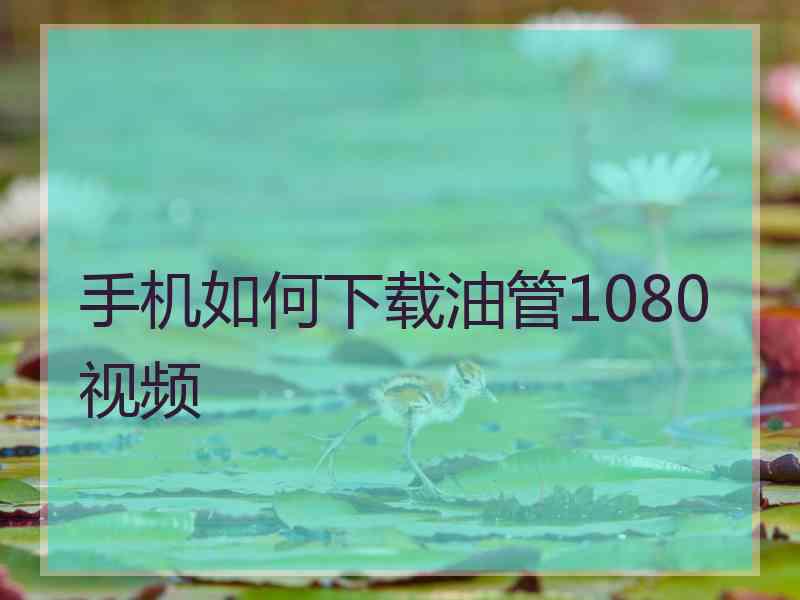 手机如何下载油管1080视频