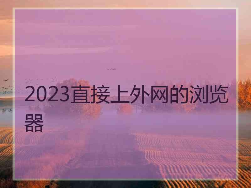 2023直接上外网的浏览器