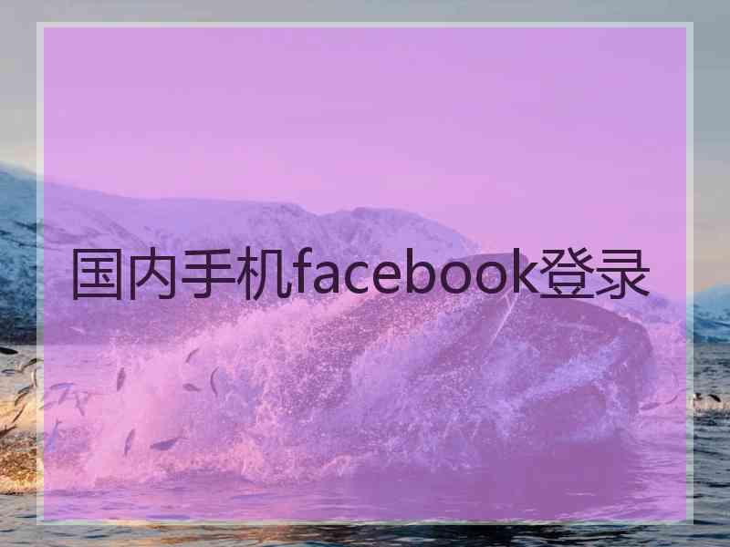 国内手机facebook登录