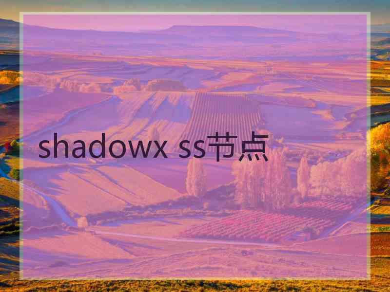 shadowx ss节点