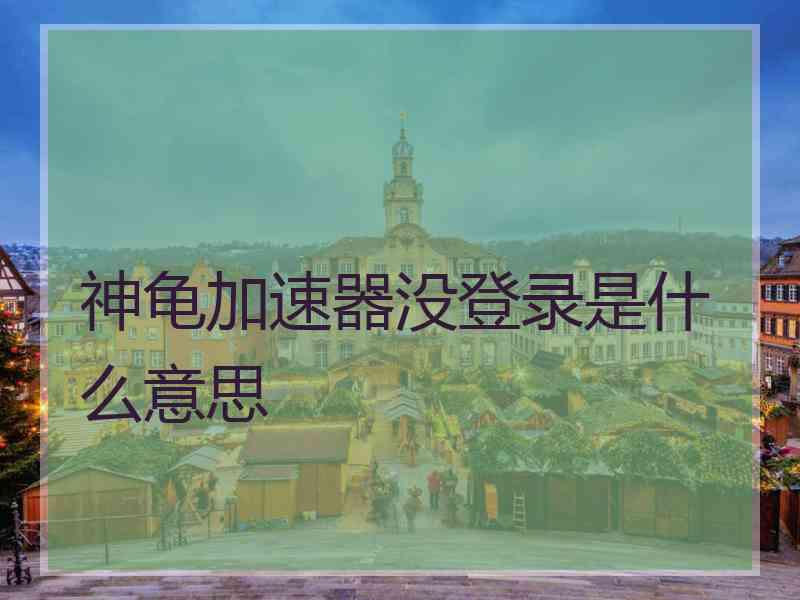 神龟加速器没登录是什么意思