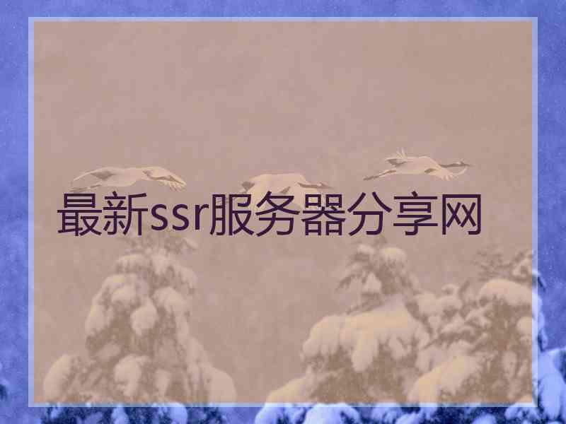 最新ssr服务器分享网