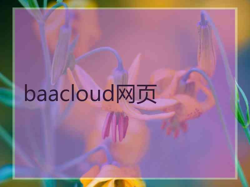 baacloud网页