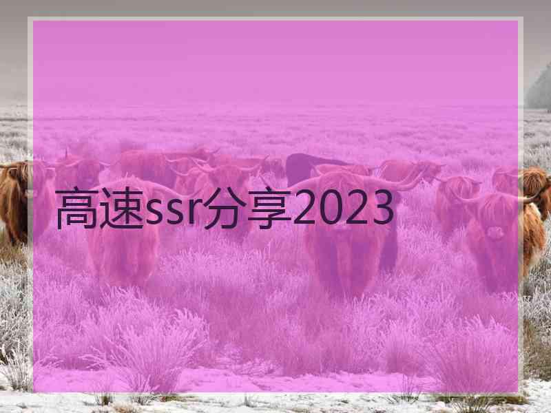 高速ssr分享2023