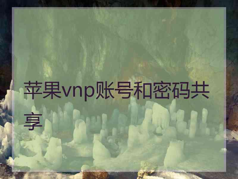 苹果vnp账号和密码共享