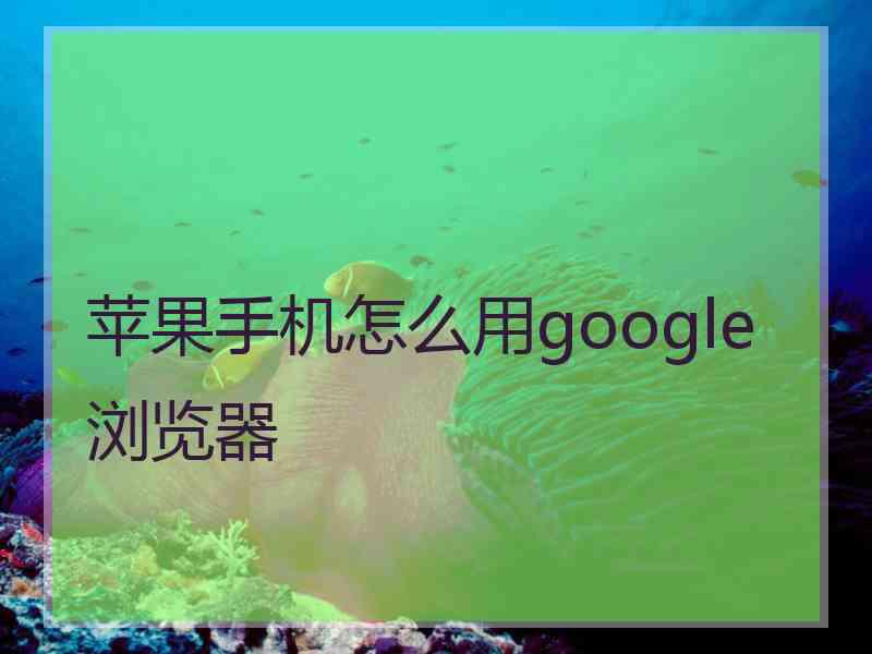 苹果手机怎么用google浏览器