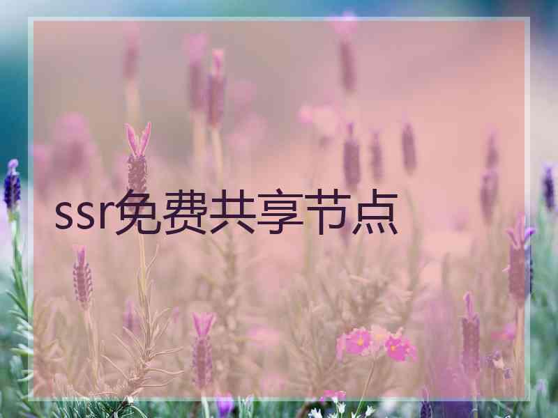 ssr免费共享节点