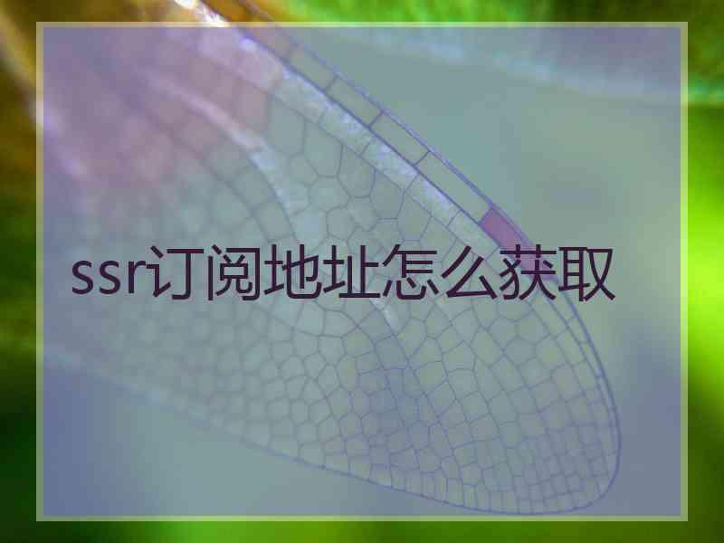 ssr订阅地址怎么获取