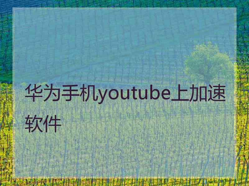 华为手机youtube上加速软件