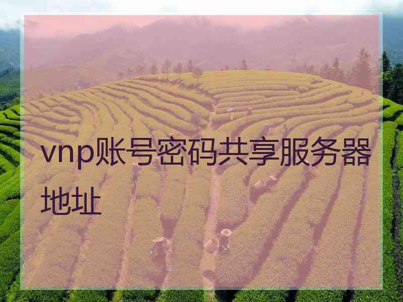 vnp账号密码共享服务器地址