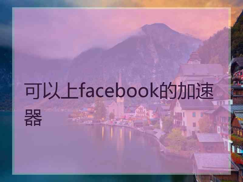 可以上facebook的加速器